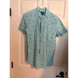 Mens George Slim Fit Banana Shirt Medium AOP Button down